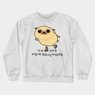 funny pug drives inline skates Crewneck Sweatshirt